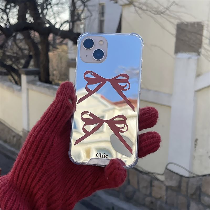 Ribbon Mirrored Phone Case - iPhone 15 Pro Max / 15 Pro / 15 Plus / 15 / 14 Pro Max / 14 Pro / 14 Plus / 14 / 13 Pro Max / 13 Pro / 13 / 13 mini / 12 Pro Max / 12 Pro / 12 / 12 mini / 11 Pro Max / 11 Pro / 11