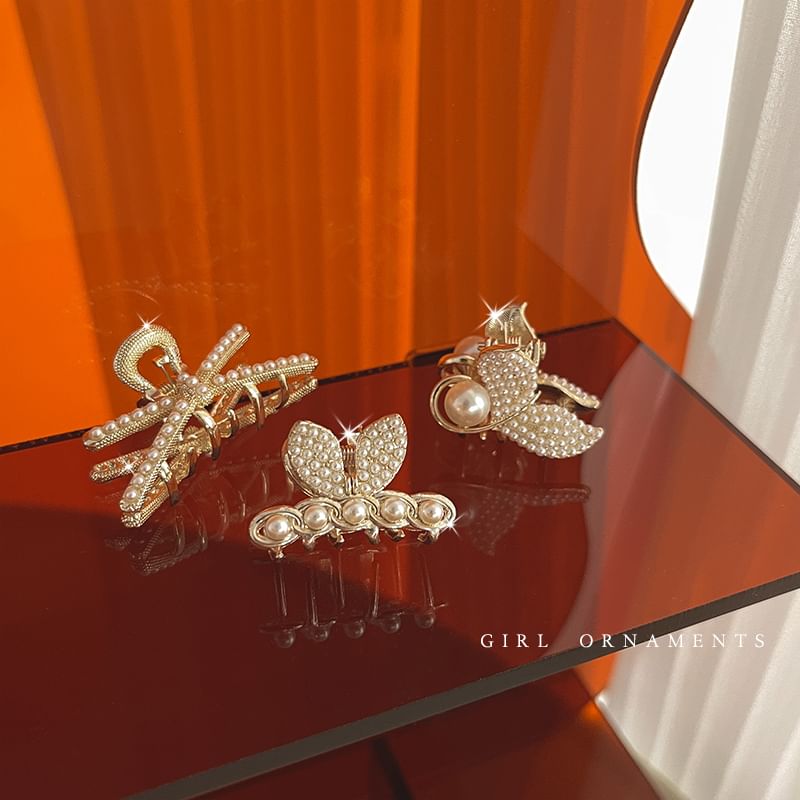 Rhinestone / Faux Pearl Alloy Hair Clamp / Set