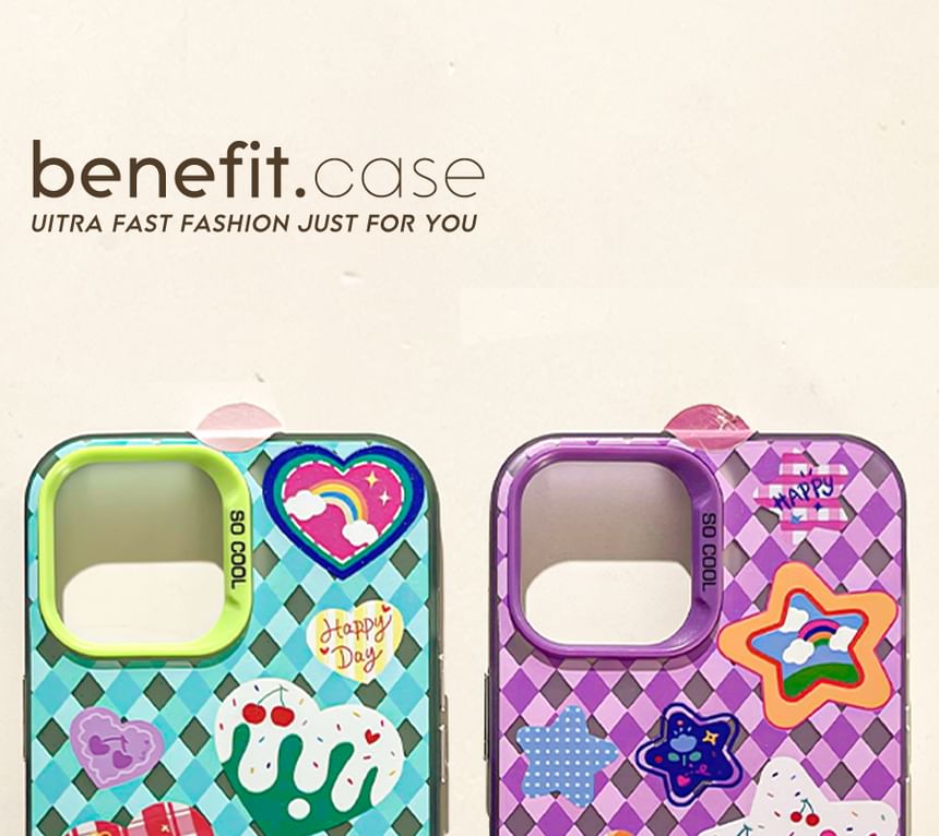 Argyle / Heart Star Case Phone