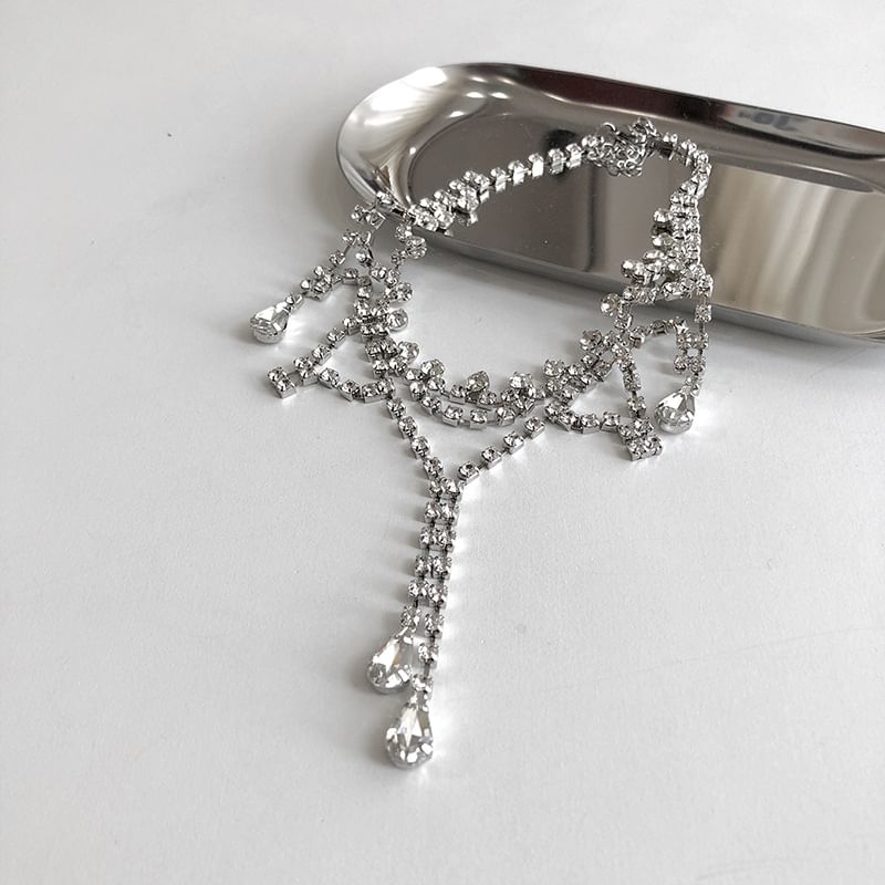 Choker Layered Alloy Rhinestone