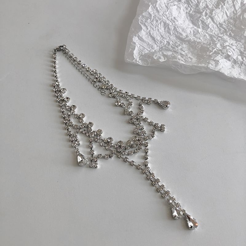 Choker Layered Alloy Rhinestone