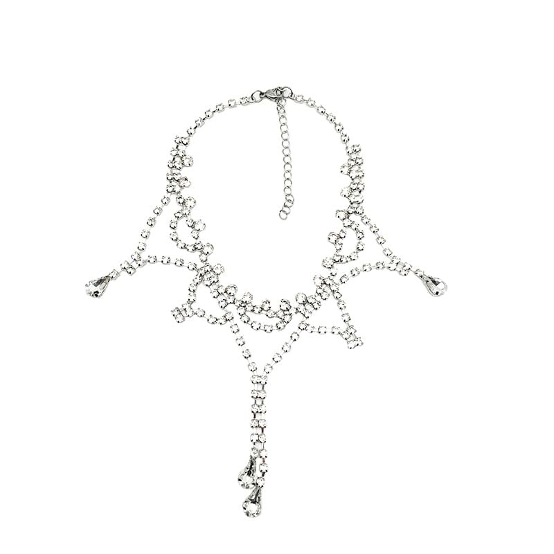 Choker Layered Alloy Rhinestone