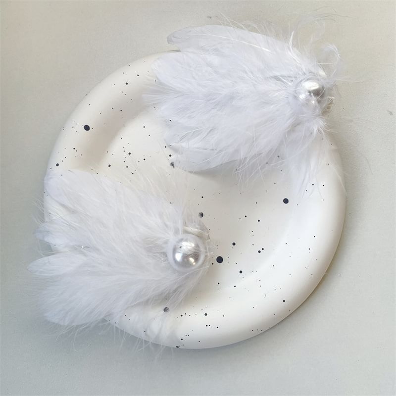 Faux Feather Hair Pearl 2: Set of Clip