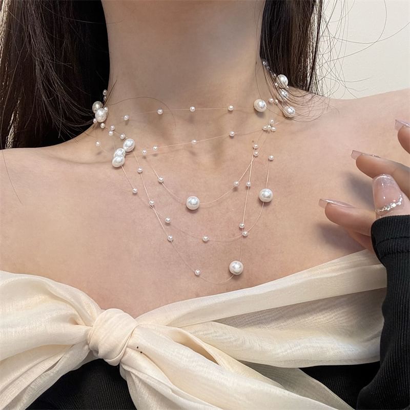 Pearl Layered Faux Choker