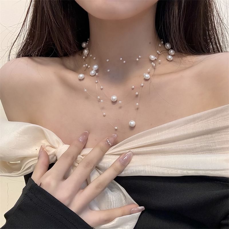 Pearl Layered Faux Choker