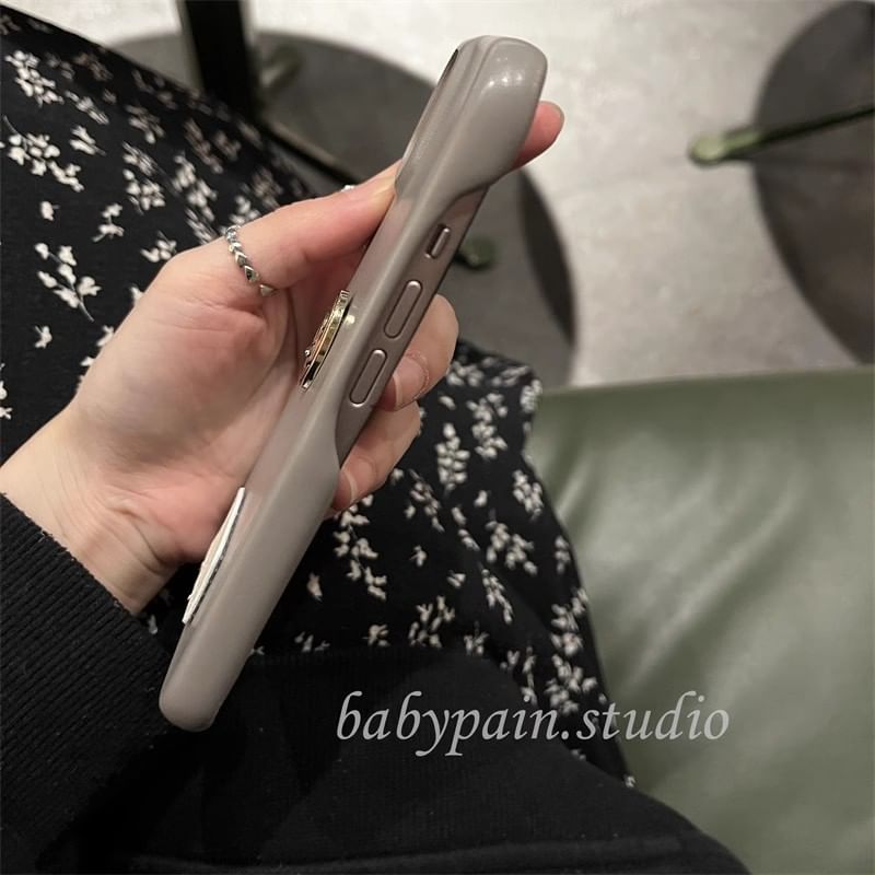 Faux Metal Case Leather Phone Plate