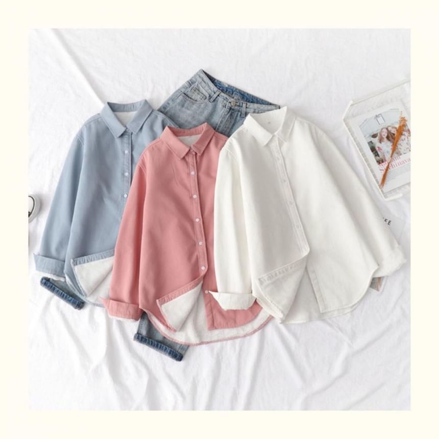 Plain Shacket Collared