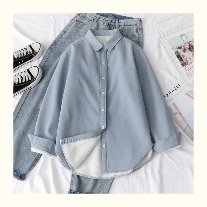 Plain Shacket Collared