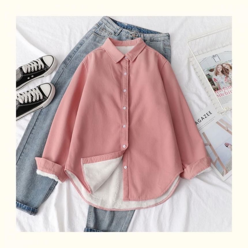 Plain Shacket Collared