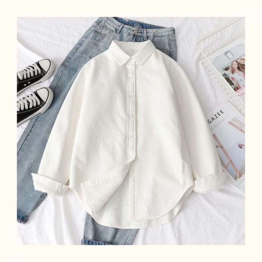 Plain Shacket Collared