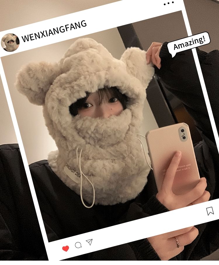 Ear Chenille Balaclava Bear