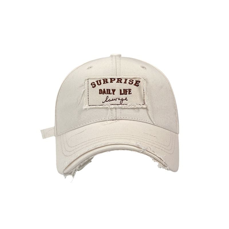 Applique Distressed Baseball Lettering Cap