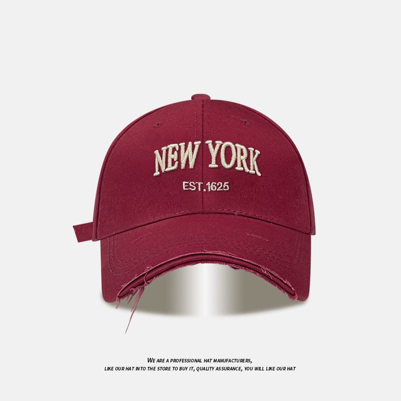 Embroidered Cap Baseball Distressed Lettering