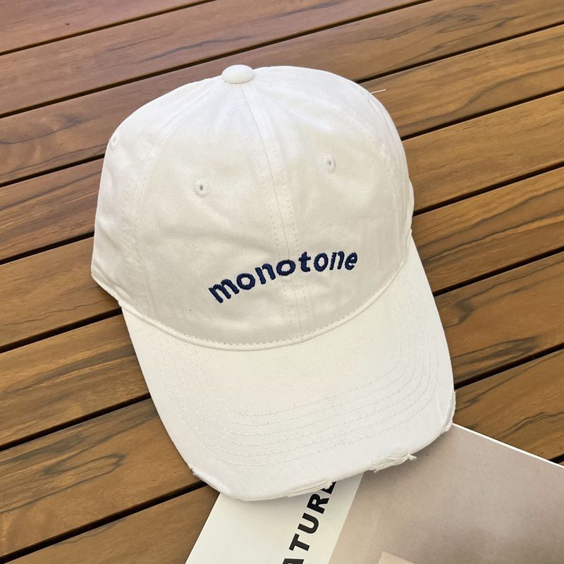 Cap Embroidered Baseball Lettering Distressed