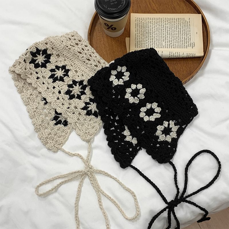 Floral Hat Crochet Bonnet Knit