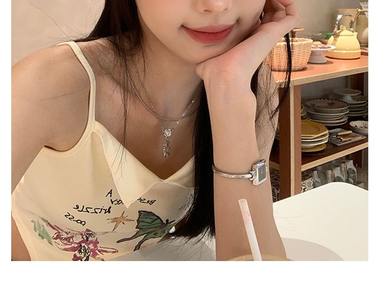 Bow Denim Rhinestone Applique Beret Heart