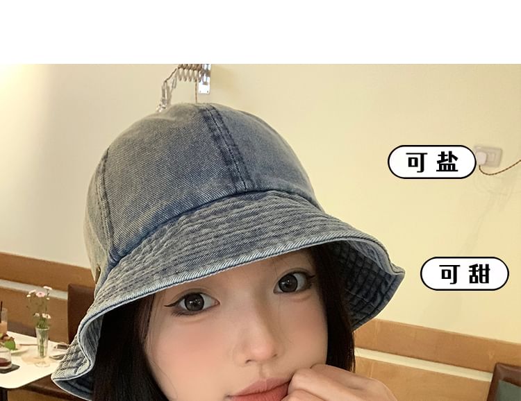 Washed Hat Bucket Denim