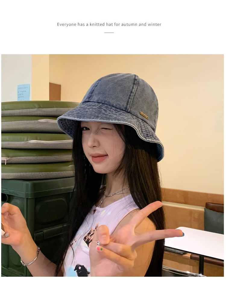 Washed Hat Bucket Denim