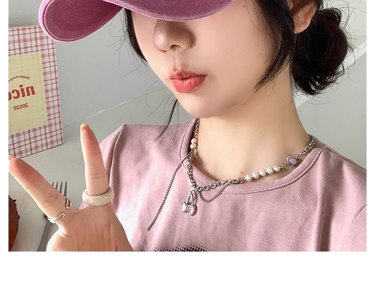 Washed Cap Baseball Lettering Embroidered