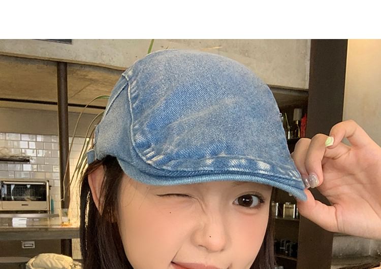 Washed Denim Cap Flat