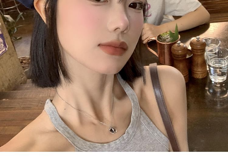 Beret Accent Denim Button Washed