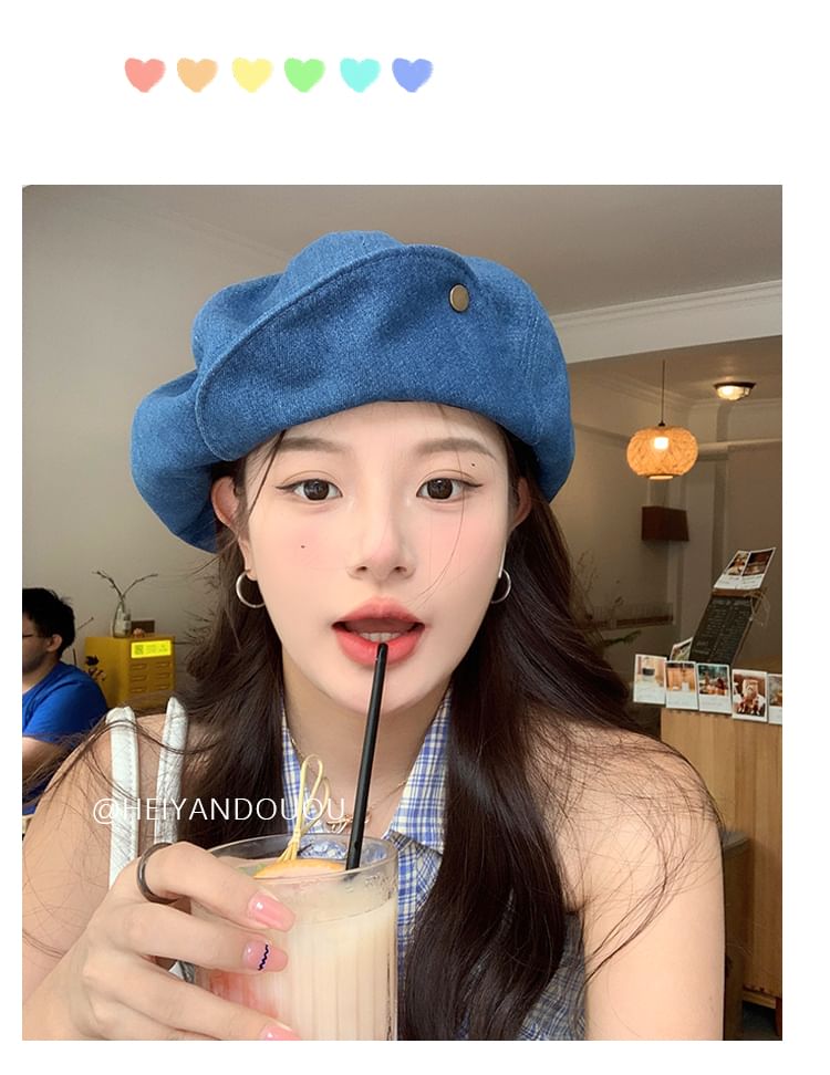 Cap Denim Newsboy Washed