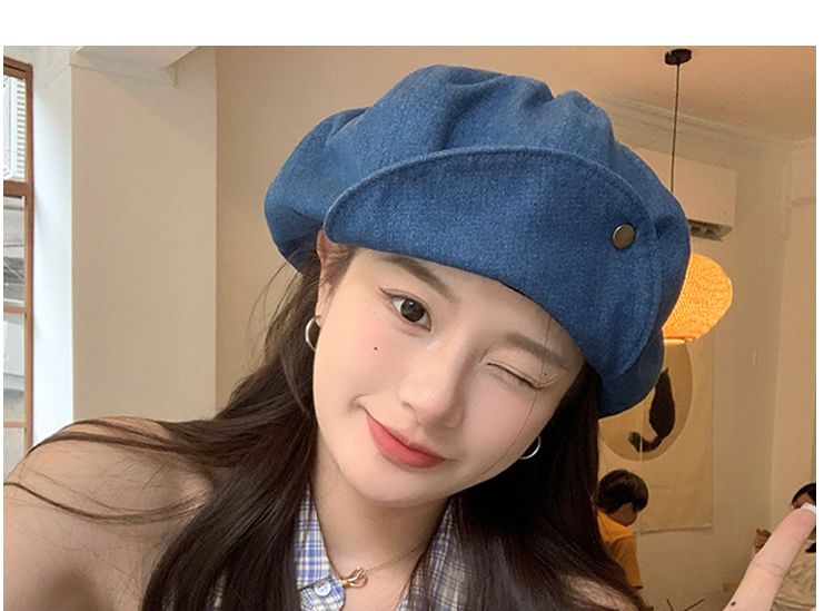 Cap Denim Newsboy Washed