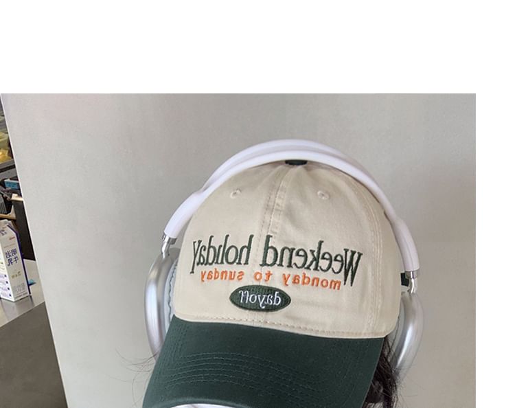 Cap Two Lettering Tone Baseball Embroidered