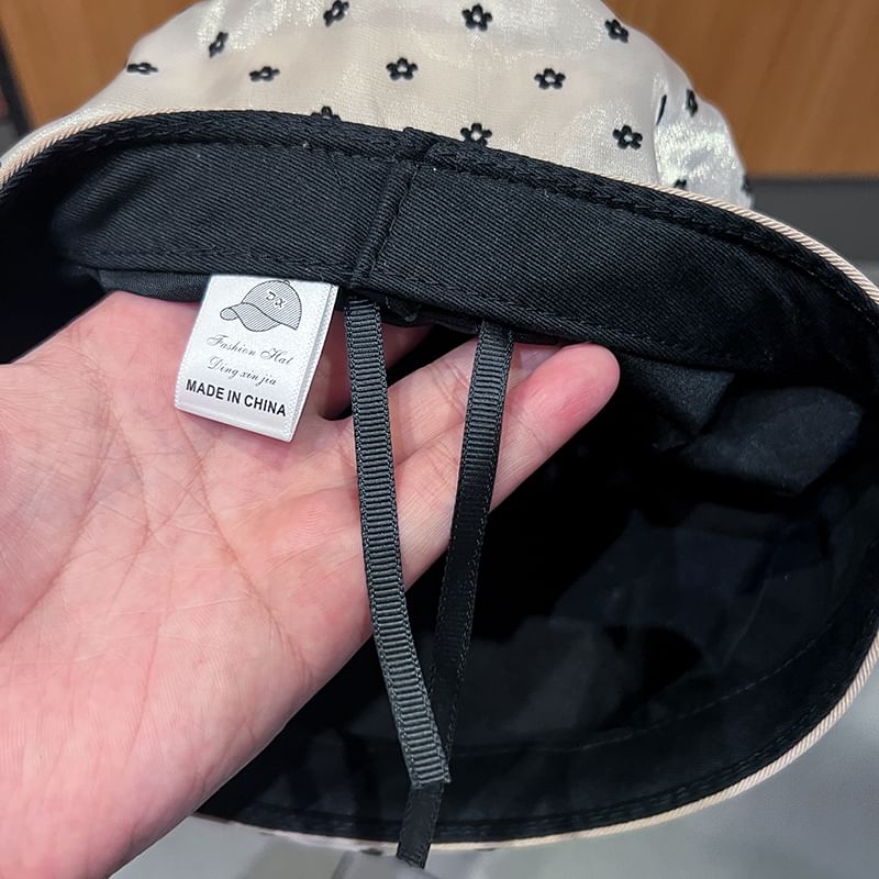 Floral Mesh Print Beret