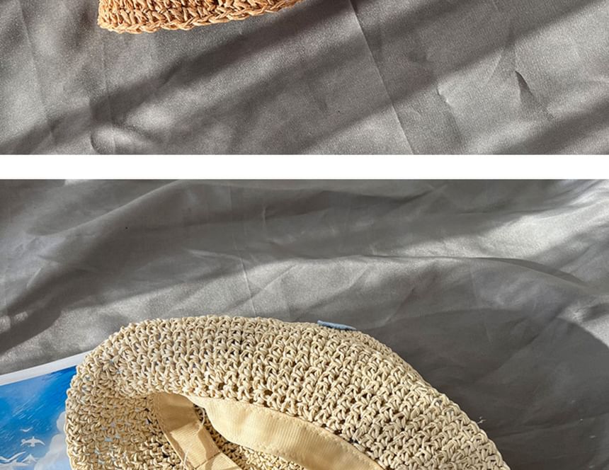 Floral Bucket Straw Accent Hat