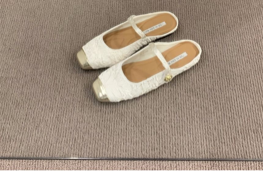 Square Toe Textile Mules