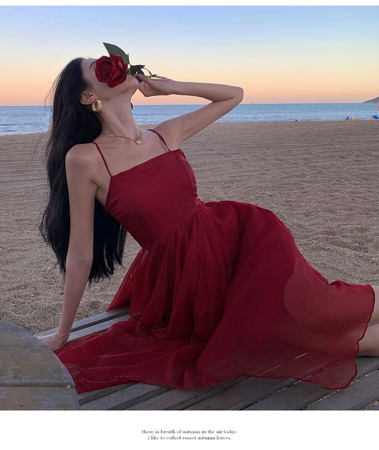 A-Line Dress Asymmetrical Spaghetti Strap Sheer