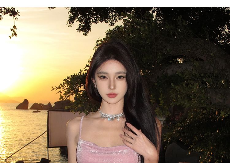 Plain Maxi Spaghetti Strap Mermaid Dress