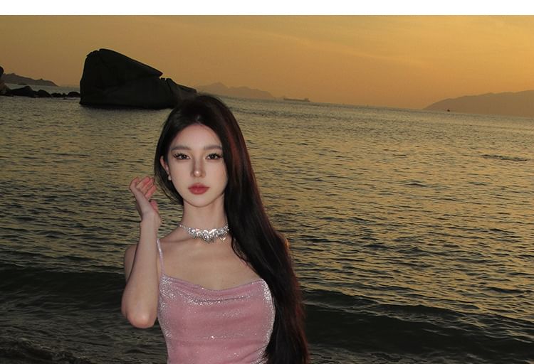 Plain Maxi Spaghetti Strap Mermaid Dress