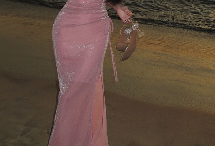 Plain Maxi Spaghetti Strap Mermaid Dress