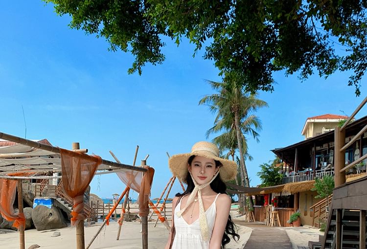 Maxi Plain Dress Sleeveless A-Line V-Neck