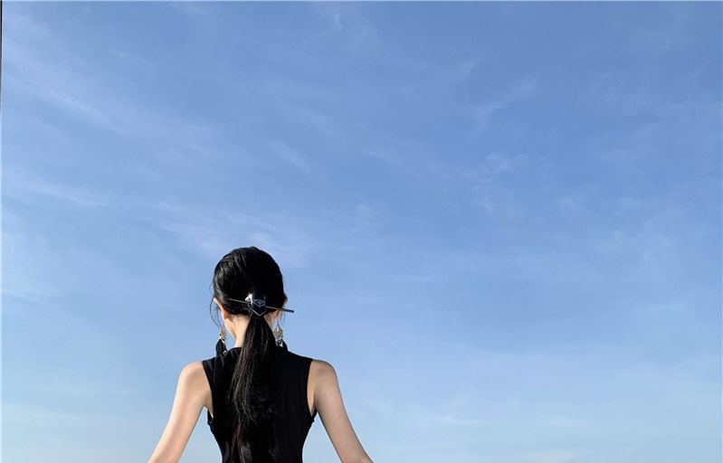 Tone Maxi A-Line Crewneck Sleeveless Two Dress