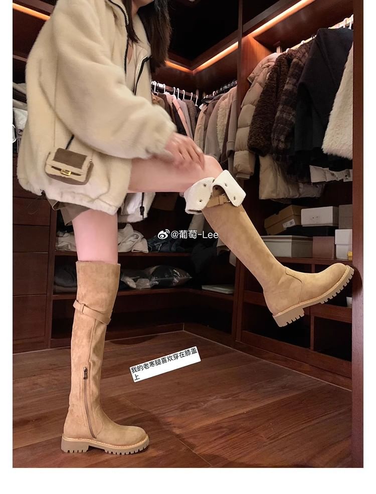 Over-the-Knee Boots Fleece-Lined