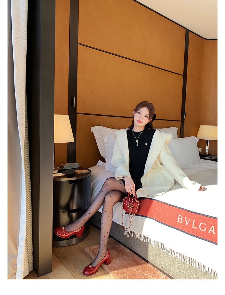 Heel Floral Platform Chunky Pumps