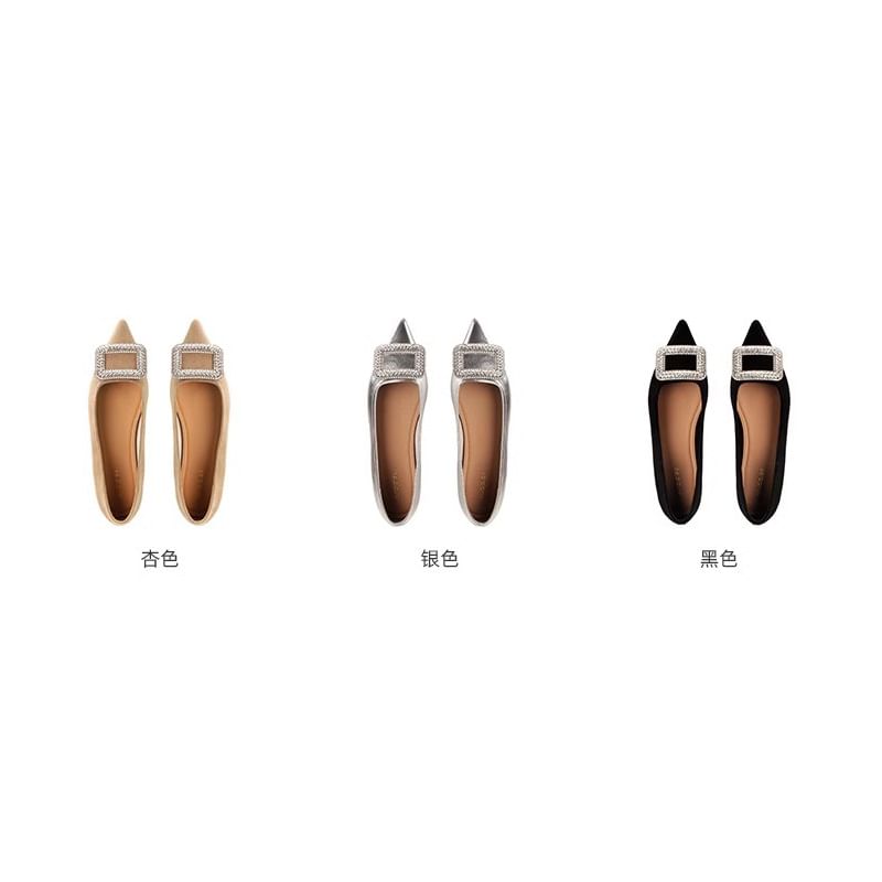 Rhinestone Flats Buckled Pointy
