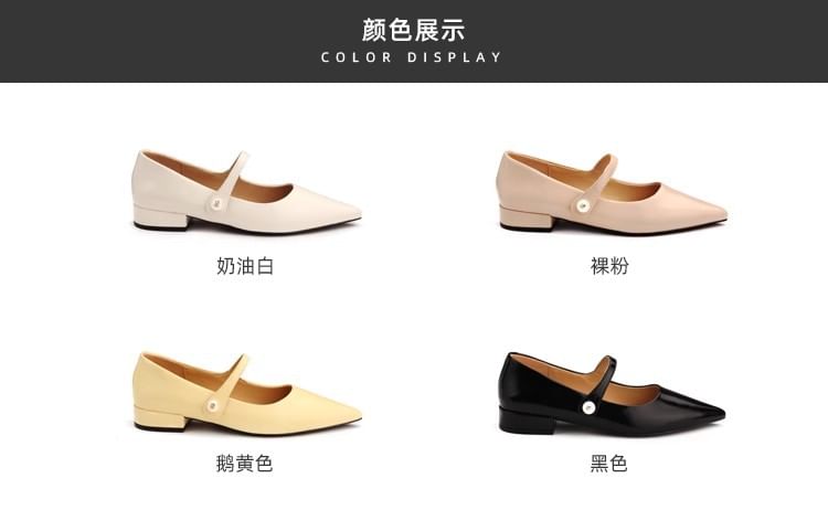 Mary Heel Low Pointy Pumps Jane