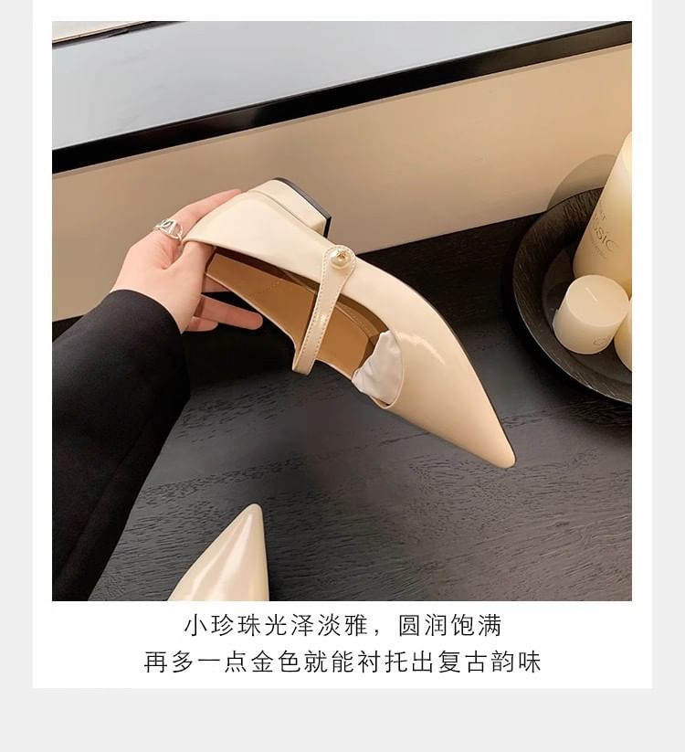 Mary Heel Low Pointy Pumps Jane
