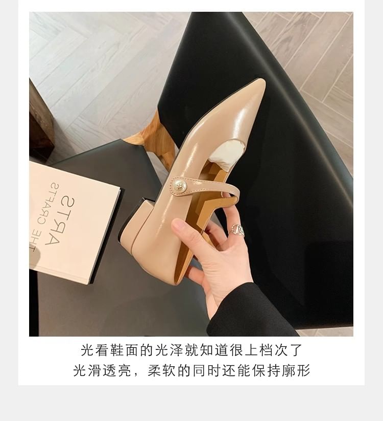 Mary Heel Low Pointy Pumps Jane