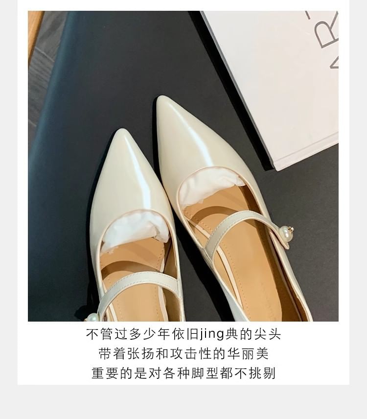 Mary Heel Low Pointy Pumps Jane