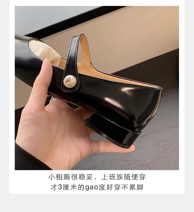 Mary Heel Low Pointy Pumps Jane