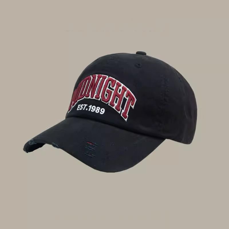 Cap Distressed Embroidered Baseball Lettering