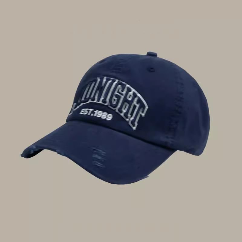 Cap Distressed Embroidered Baseball Lettering