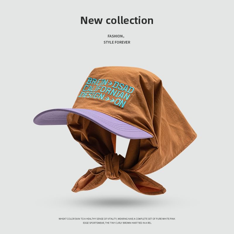 Head Scarf Embroidered Lettering with Brim