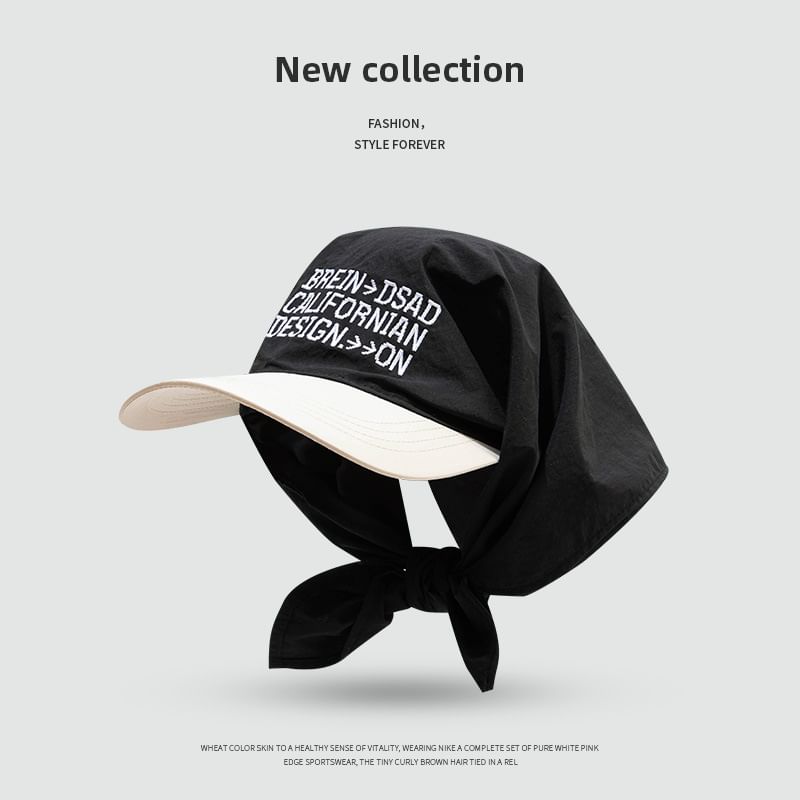 Head Scarf Embroidered Lettering with Brim