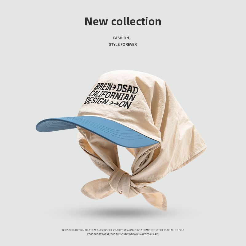 Head Scarf Embroidered Lettering with Brim